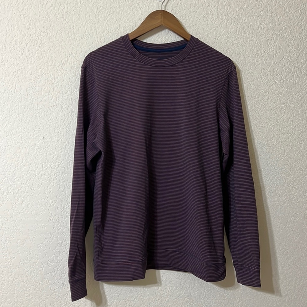Outdoor Voices | Striped Long Sleeve Crew Neck Workout Shirt M